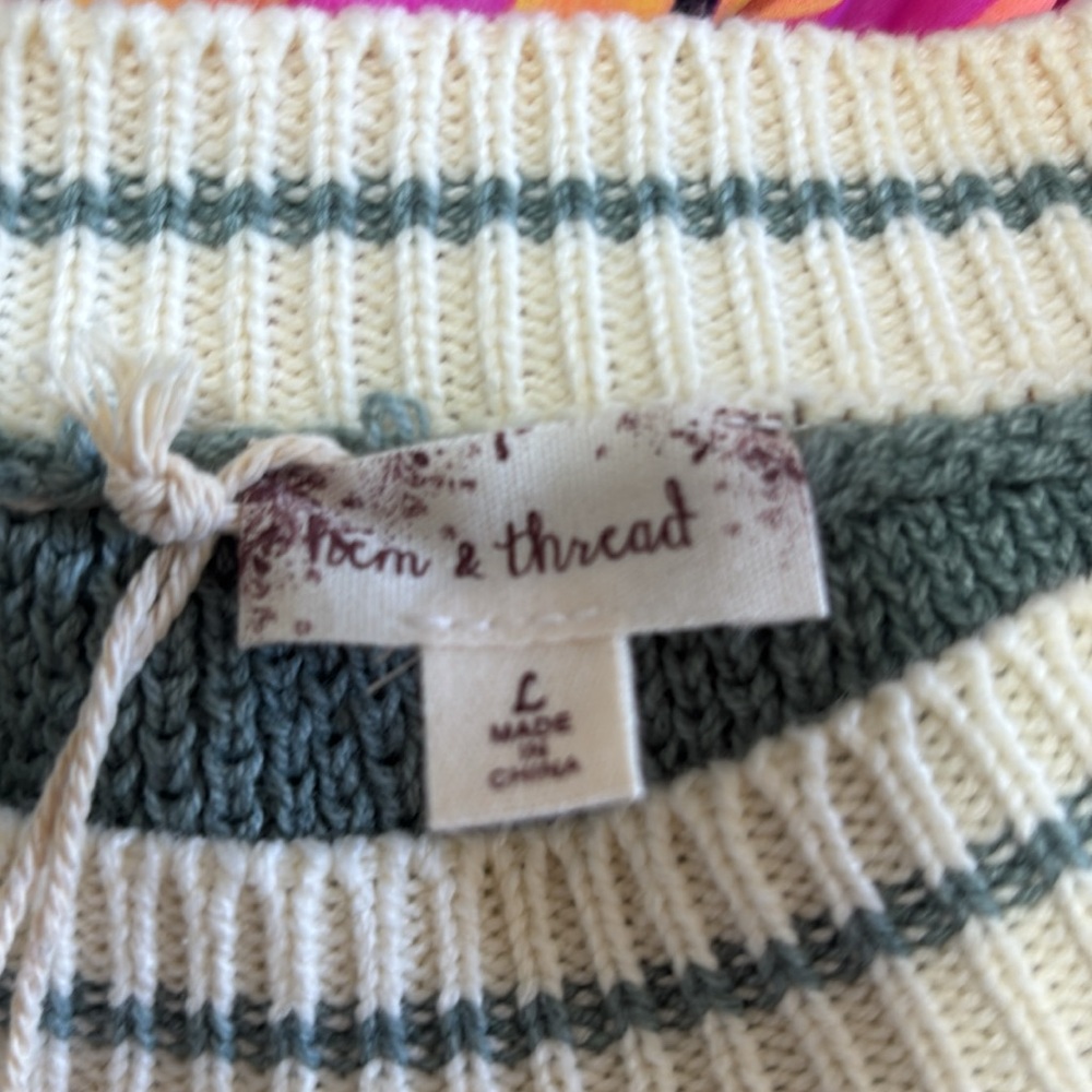 Hem & Thread Sage Striped Sweater - Picture 6 of 7